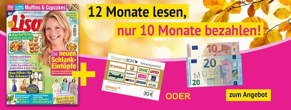 Lisa - 12 Monate lesen, 10 bezahlen + 30 Scheck 